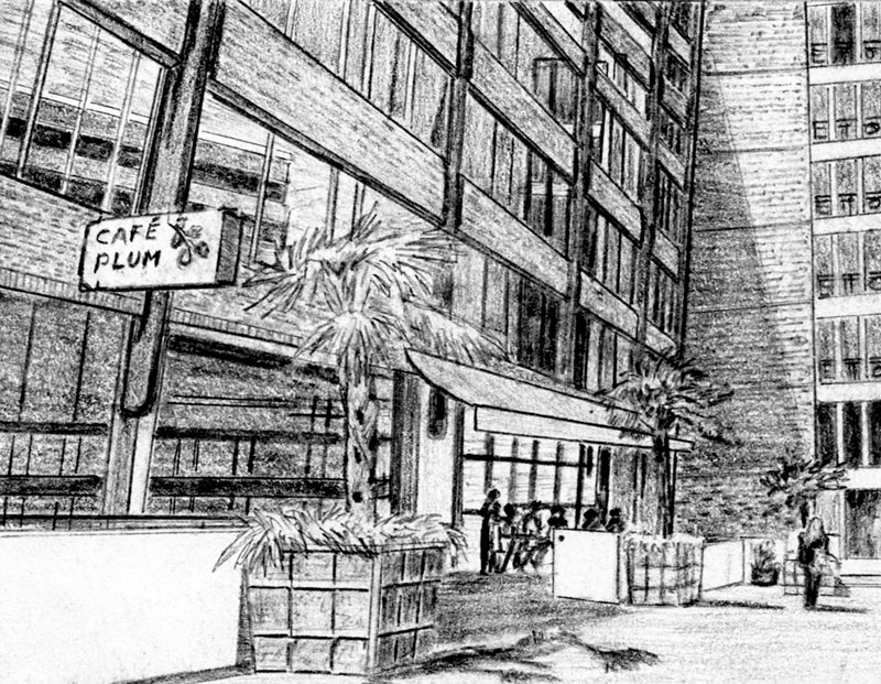 Fulham Green Cafe London Drawing